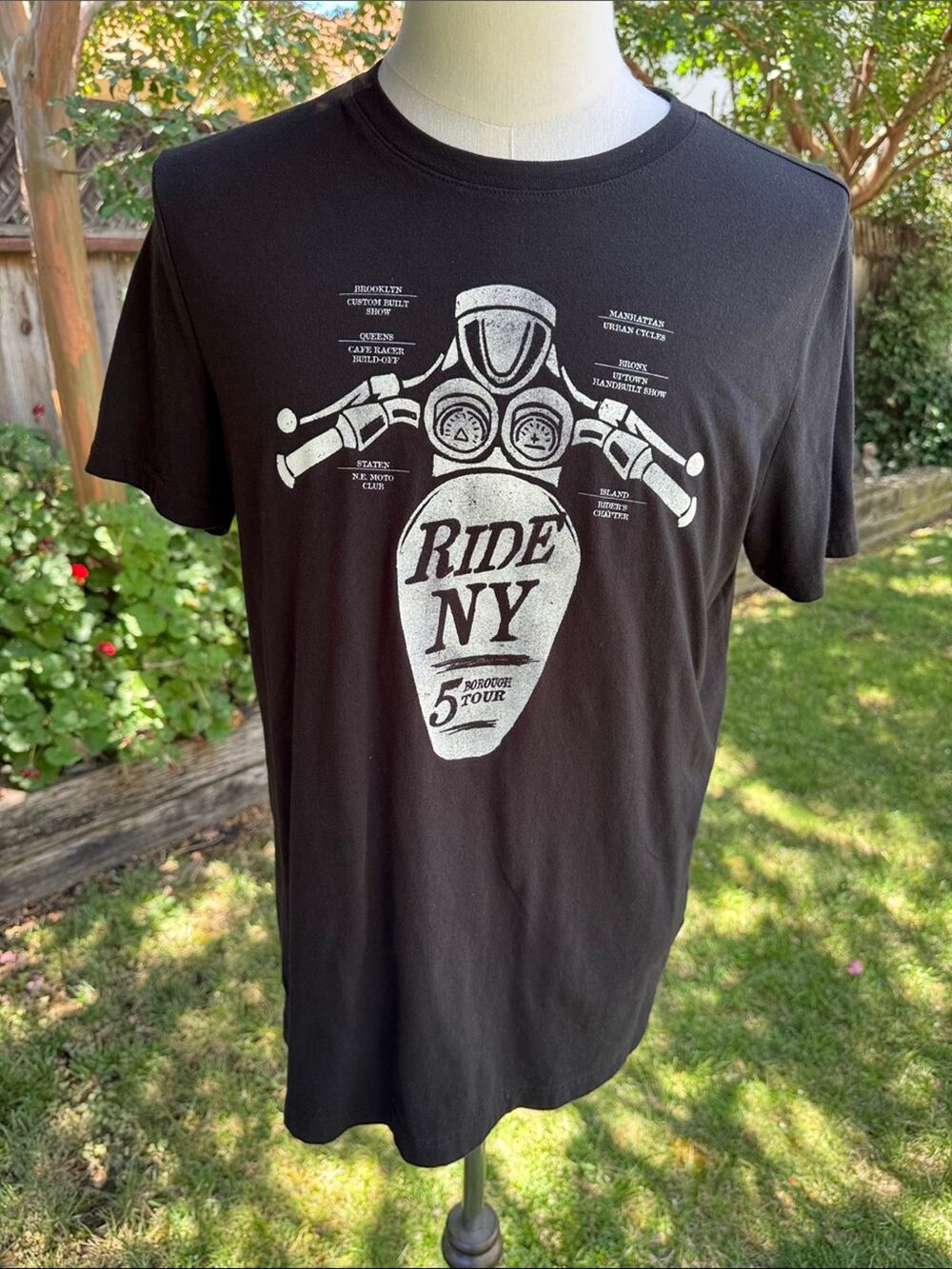 Banana Republic Factory Ride NY New York 5 Borough Tour Motorcycle T-shirt Tee L